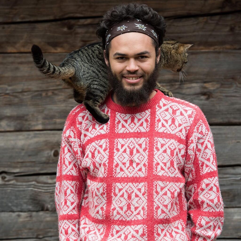 Portrait Of Man And Cat PQBSZAX 1024x1024